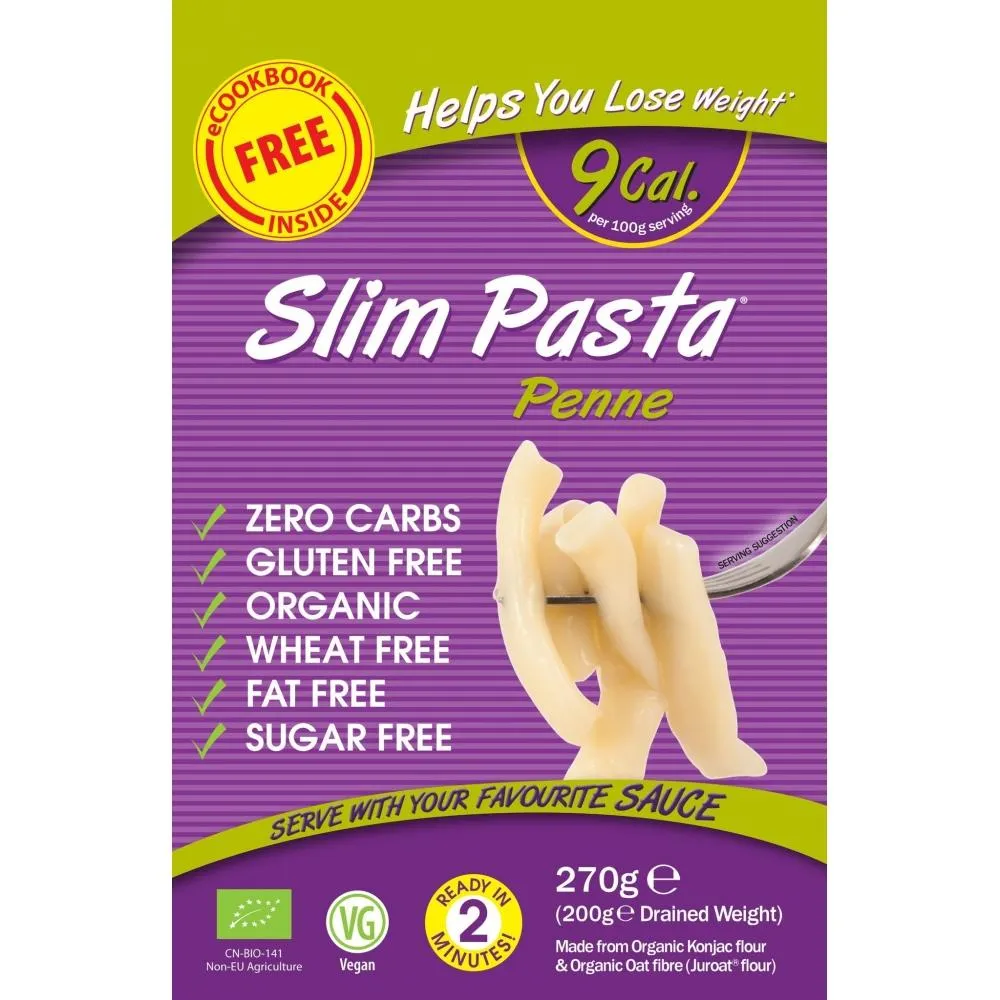 ايت واتر معكرونة قلم للرجيم عضوية خالية من الكربوهيدرات 200 جم 5 علب - Eat Water Slim Pasta Penne 200 g (Pack of 5)