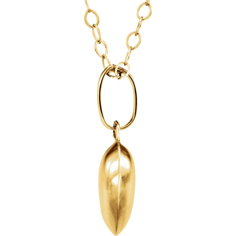 14k Yellow Gold Puffed Heart Youth Pendant