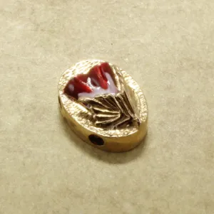 14kt Gold Red Cotton Slide Charm