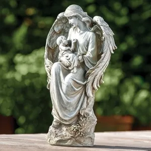 16.5"H Angel W/baby Garden Statue