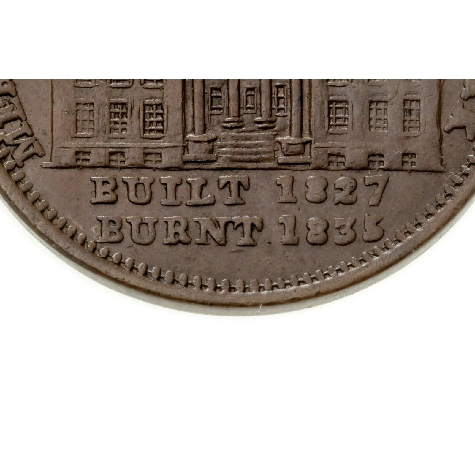 1837 Hard Times Token, Copper Merchants Exchange, HT-293 in AU Condition