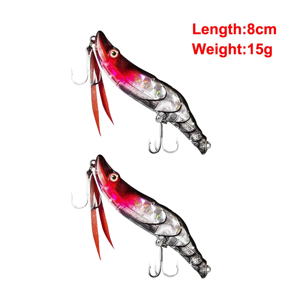 2x Quality Prawn Style Of Hand Body Fishing Lure Hook Tackle 8cm/15g