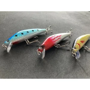 3 x High Quality Minnow Fishing Lures 8cm Fishing Tackle