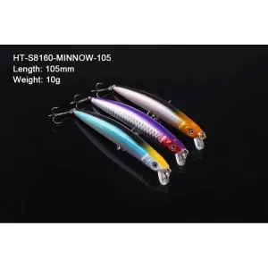 3 x Quality Minnow Lure Fishing Tackle 105mm