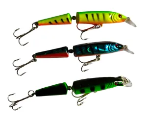 3pcs Jointed Floating Shallow Diver Hard Body Lure 10.50cm 8.5gram
