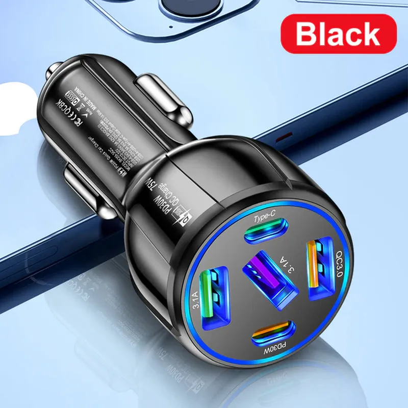 5 Ports 75W USB Car Charger
