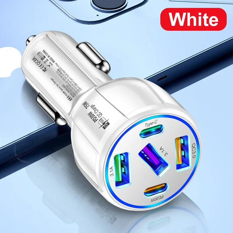 5 Ports 75W USB Car Charger