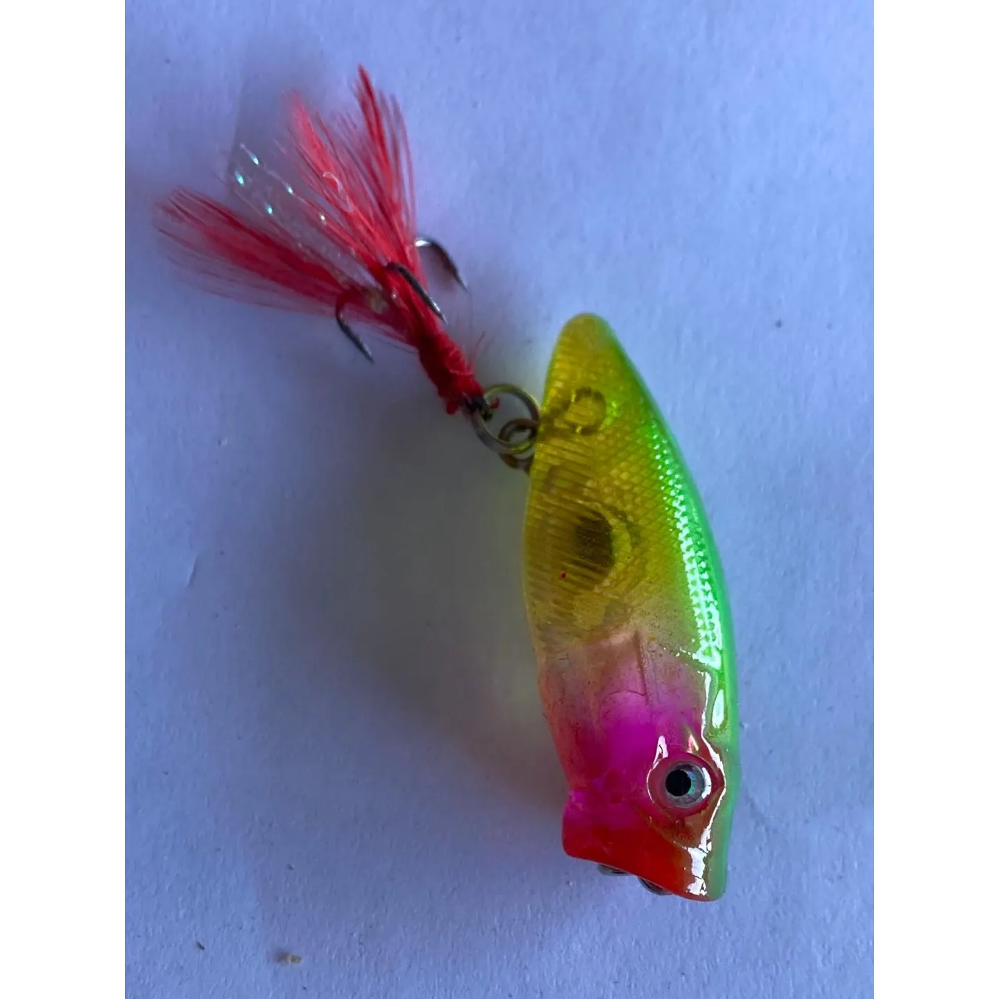 5 X Transparent Small Size Popper Lures Fishing Tackle