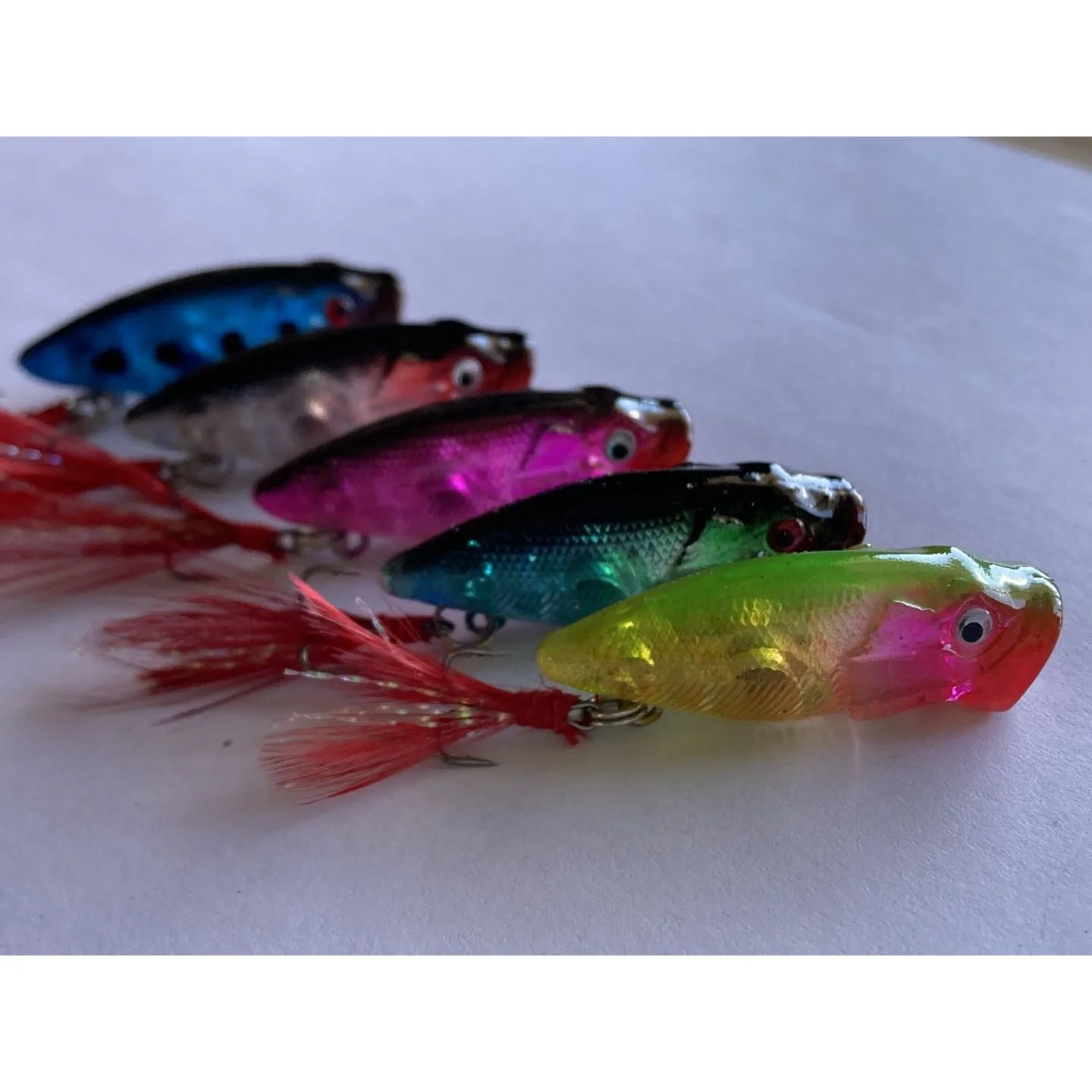 5 X Transparent Small Size Popper Lures Fishing Tackle