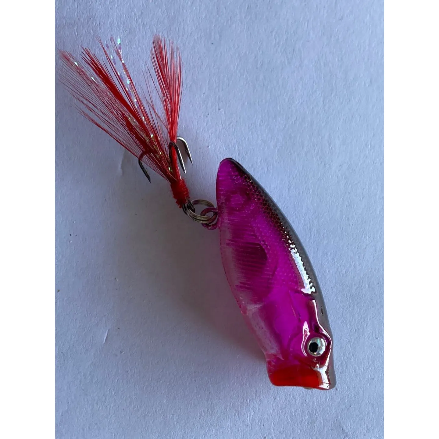 5 X Transparent Small Size Popper Lures Fishing Tackle