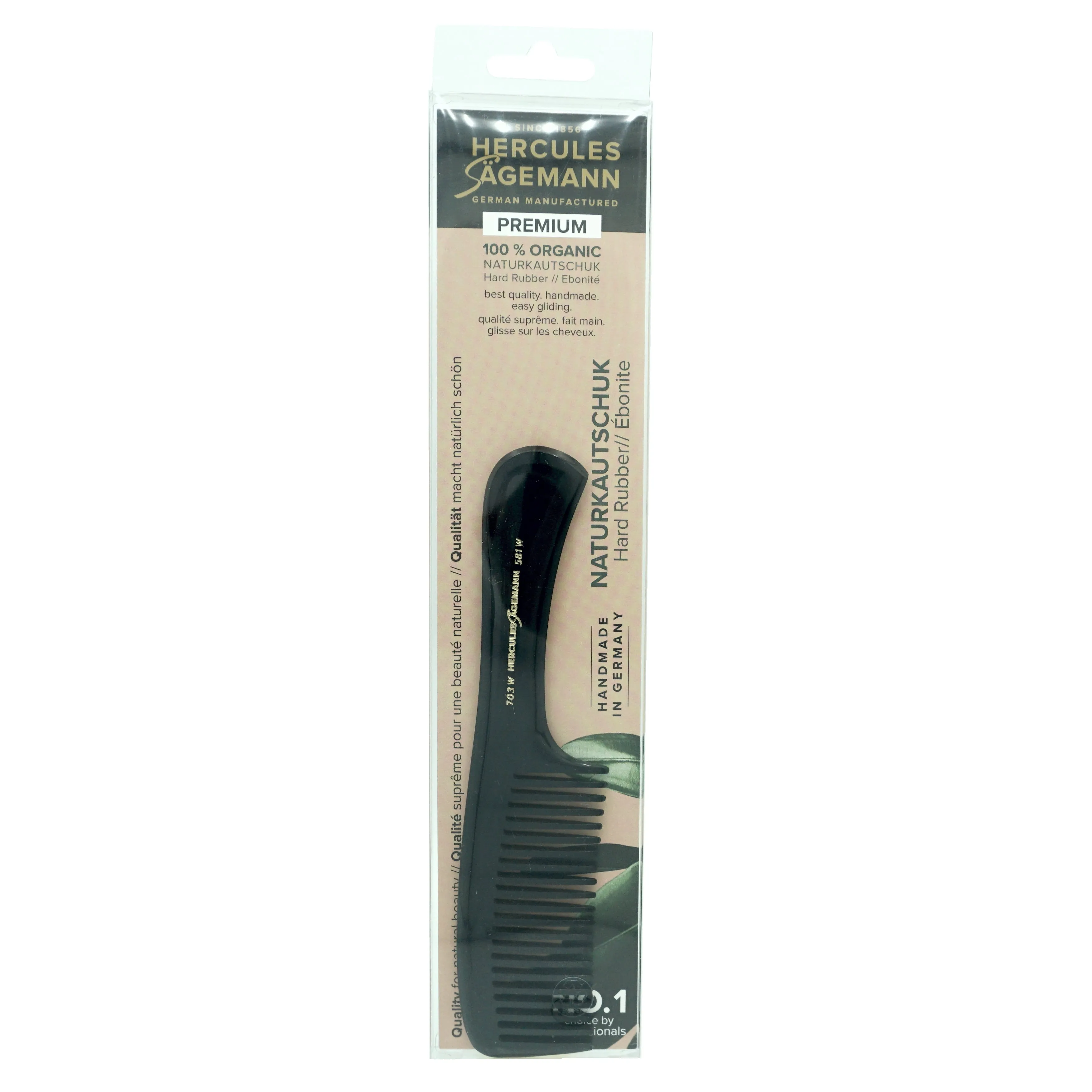 7in Course Tooth Handle Comb, Hercules Sagemann 703W