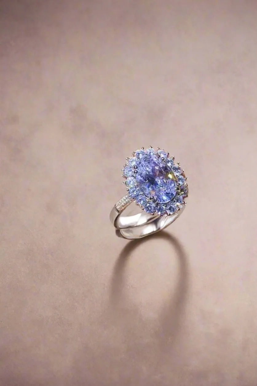 8 Carat Oval Moissanite Ring