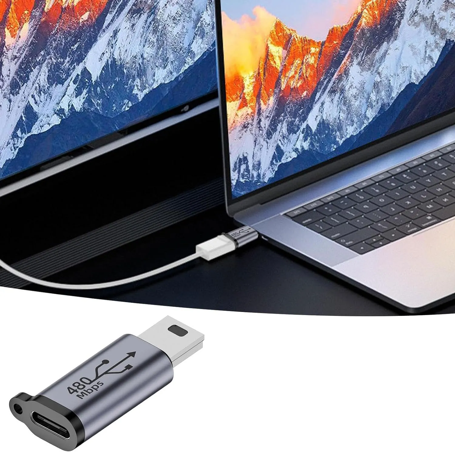 Adapter Kabla USB-C do Mini USB - 480Mbps 18W v5