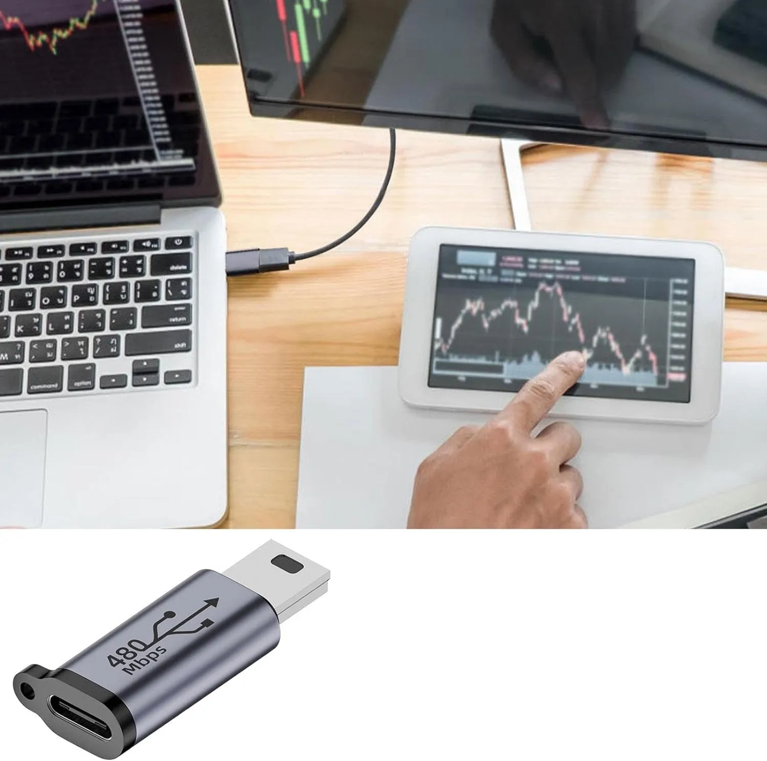 Adapter Kabla USB-C do Mini USB - 480Mbps 18W v5