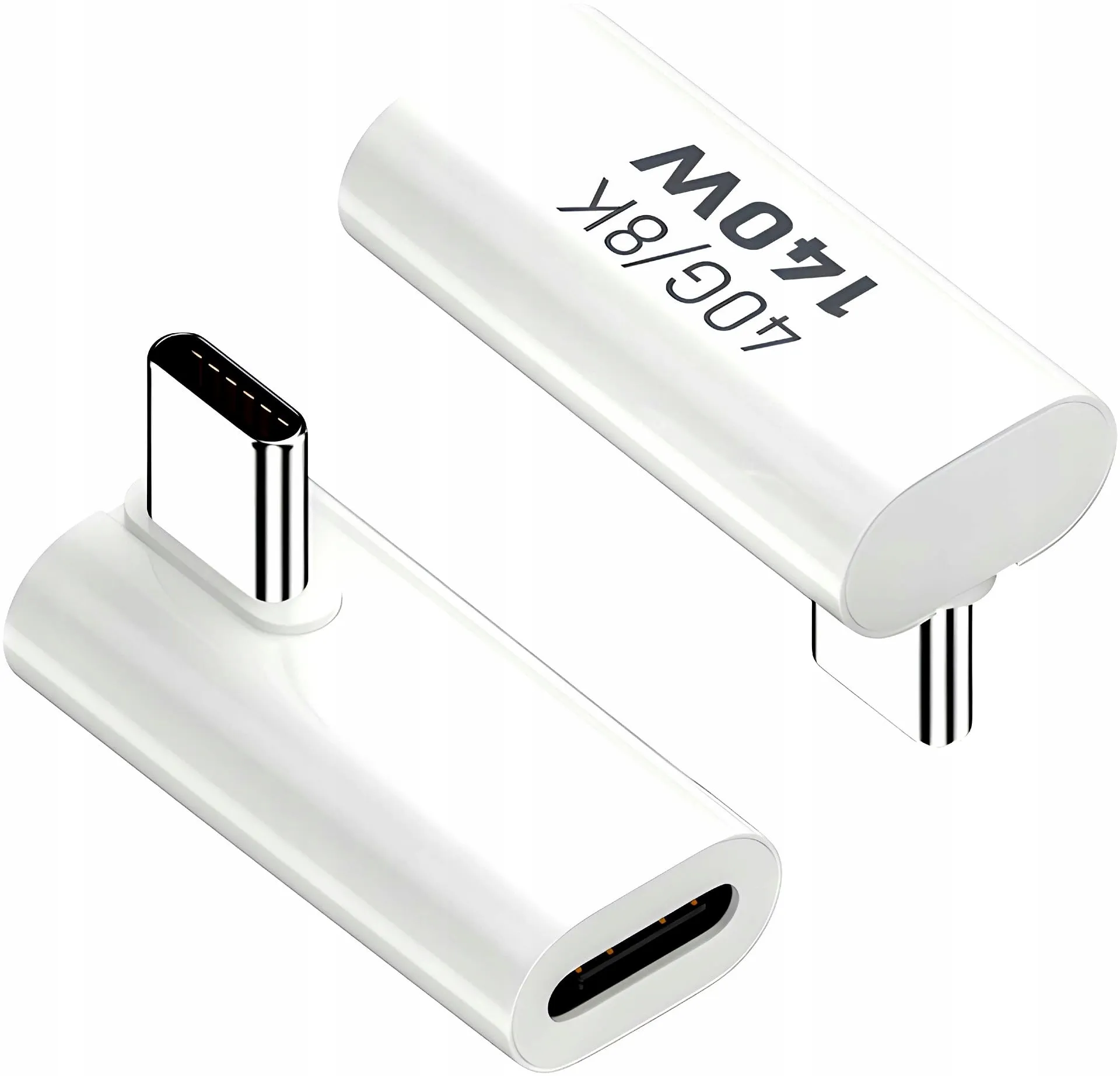 Adapter Kątowy Phoneo® - Żeńskie USB-C do Męskie USB-C - 40GBPS/8K 140W - Biały W5