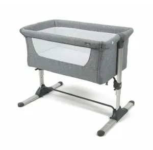 Adjustable Height | Next-to-Me Baby Crib  | Travel Cot with Mattress | Warm Grey