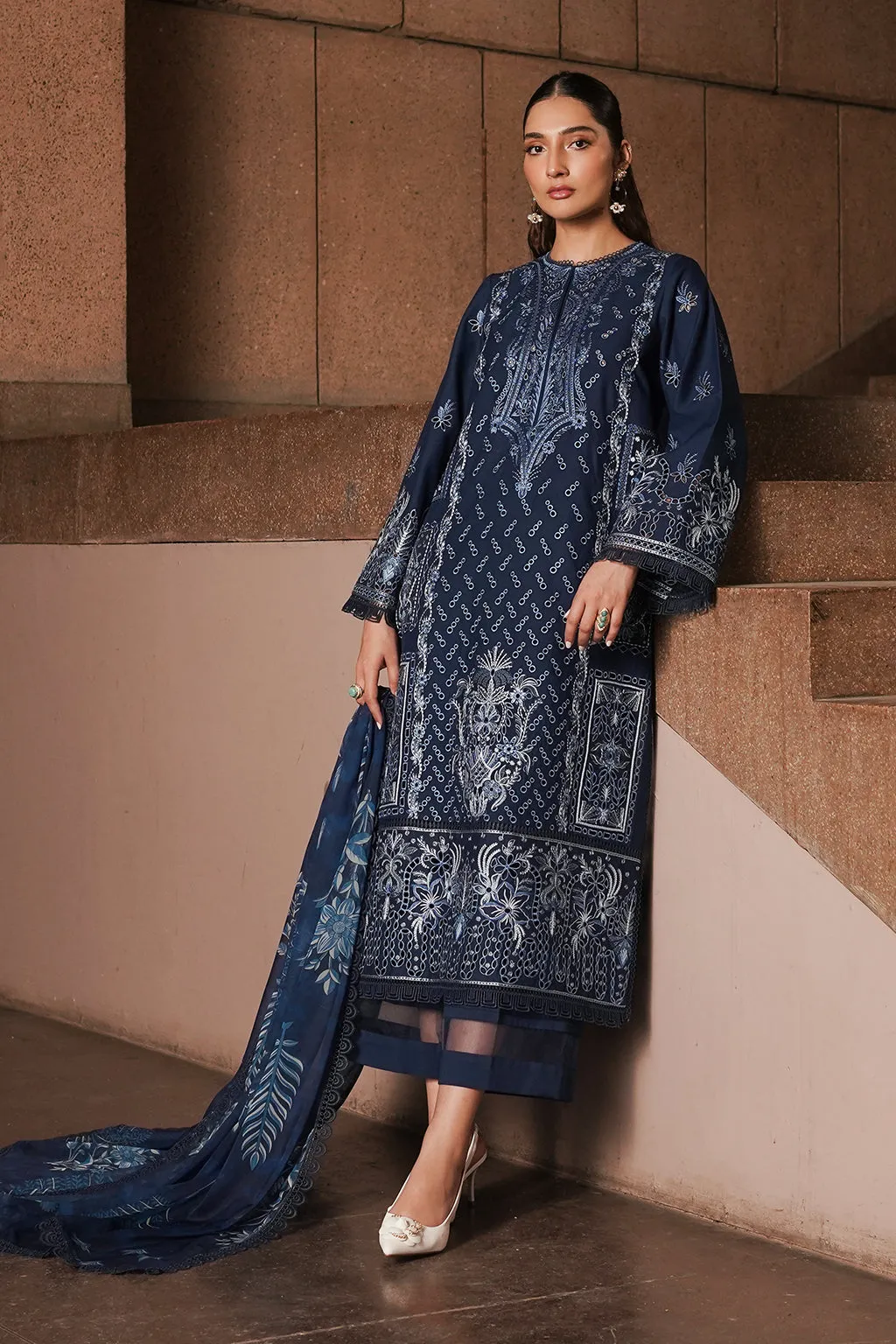 AFROZEH | Chikankari Lawn '24 | Capri