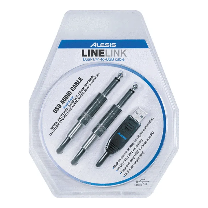 Alesis LINELINK 6" DUAL 1/4" TO USB CABLE