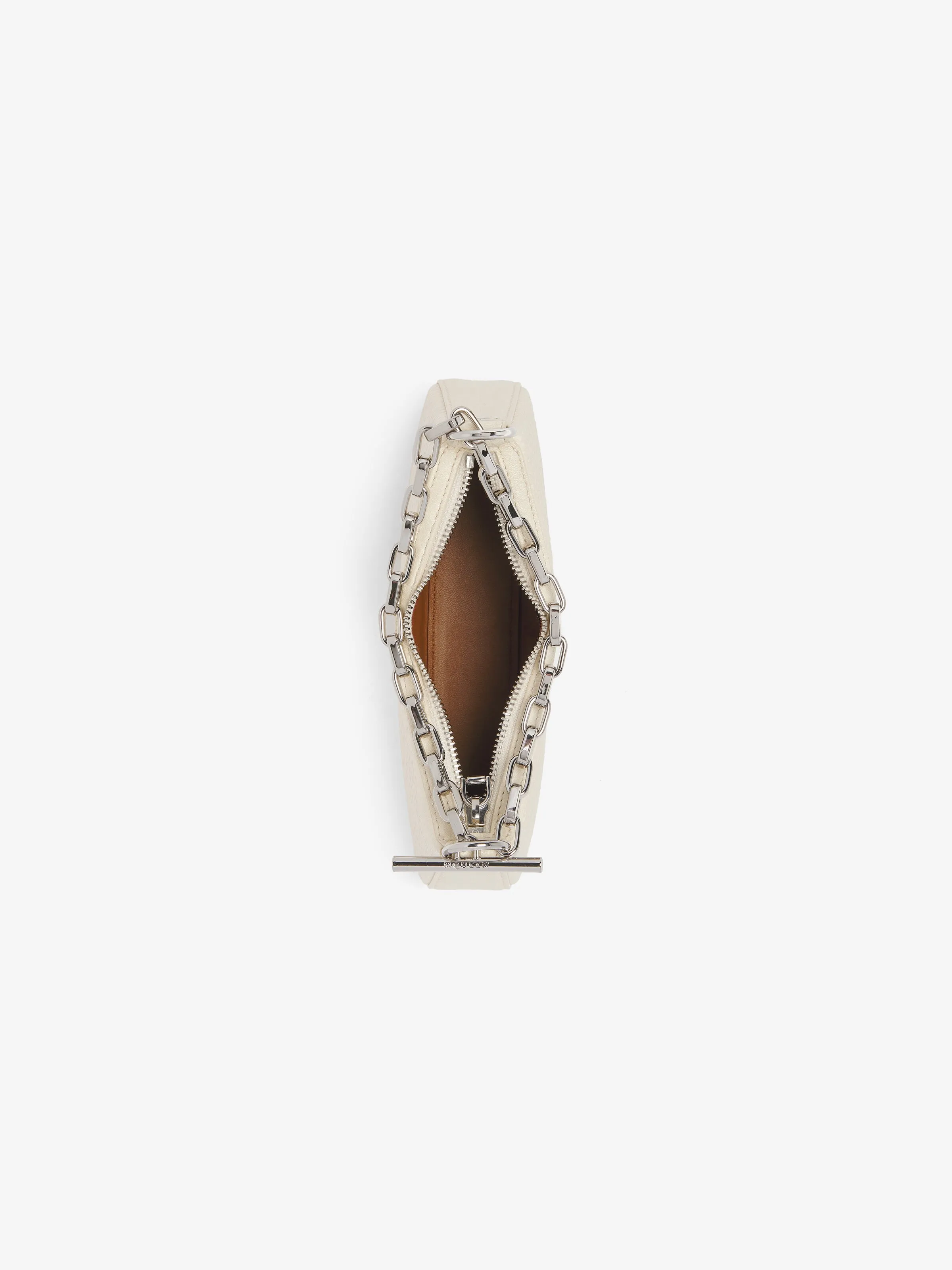 Alexander McQueen T-Bar Mini Pouch Bag in Cream/Silver