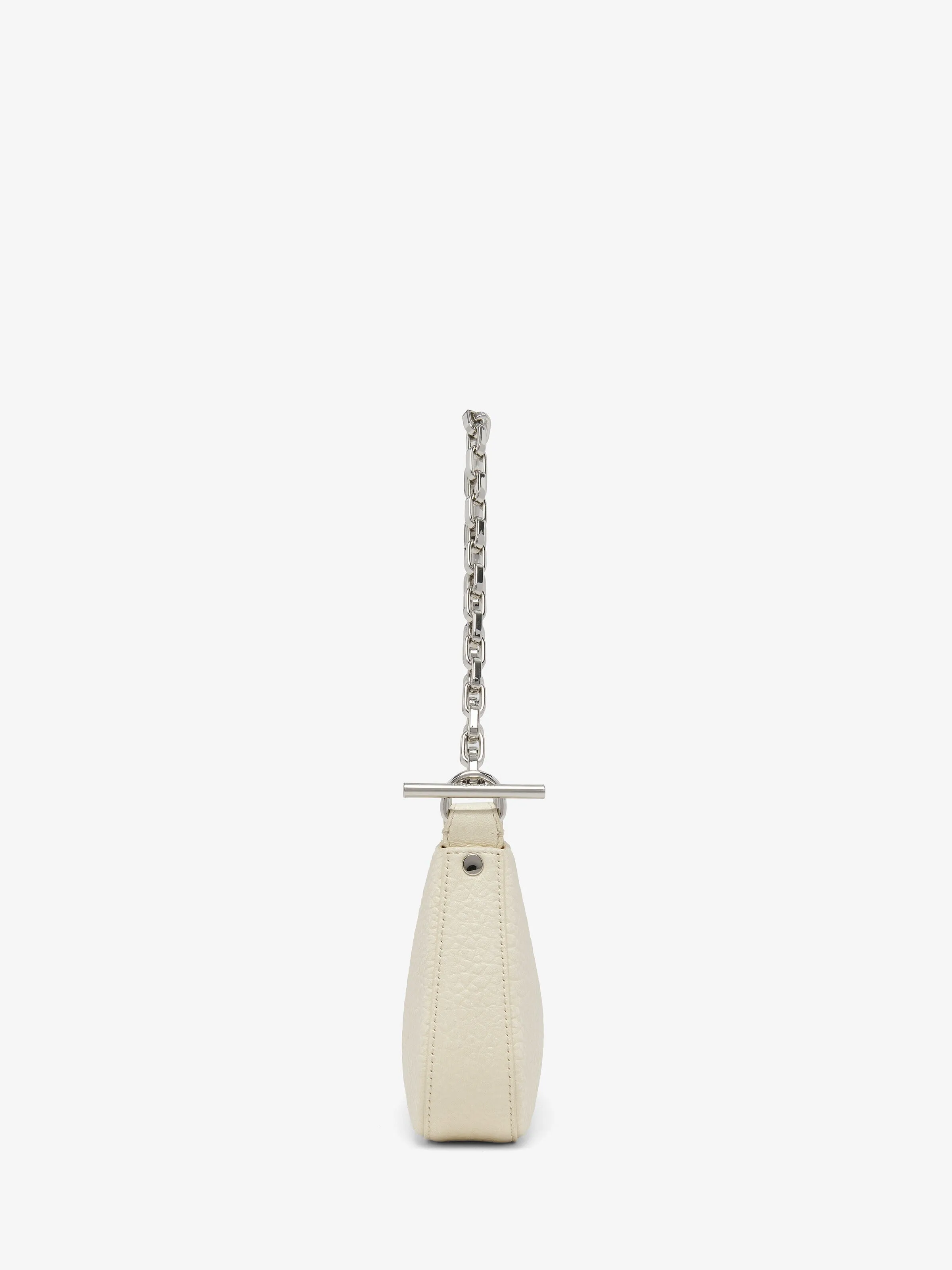 Alexander McQueen T-Bar Mini Pouch Bag in Cream/Silver