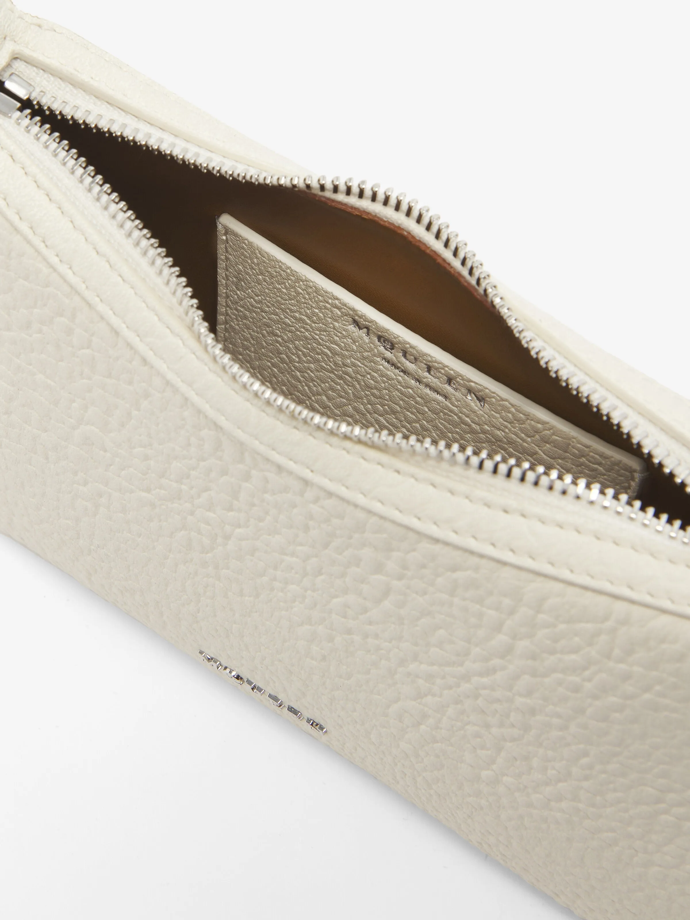 Alexander McQueen T-Bar Mini Pouch Bag in Cream/Silver
