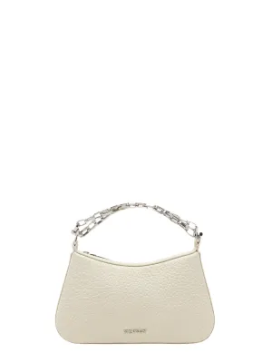 Alexander McQueen T-Bar Mini Pouch Bag in Cream/Silver