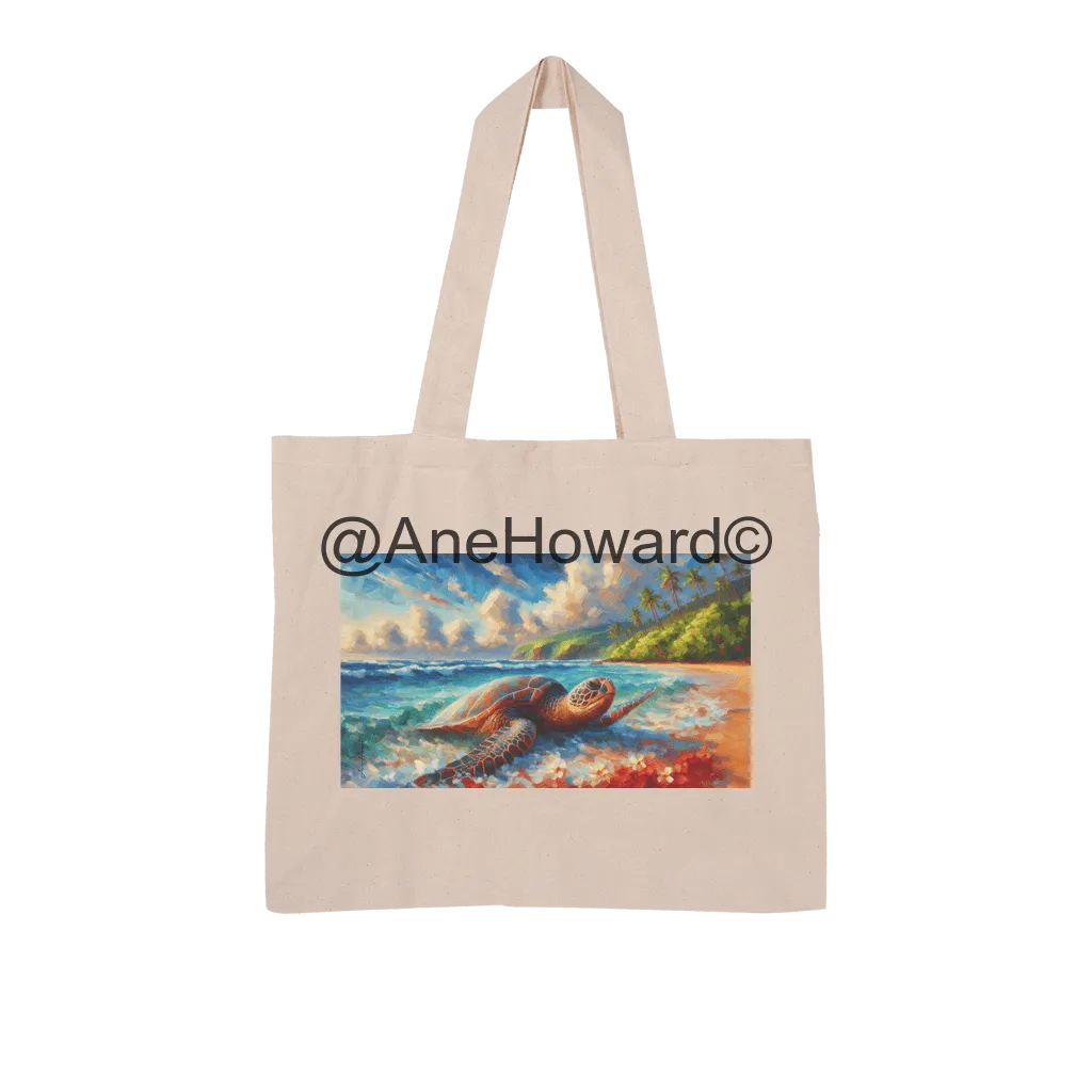 Aloha Sea Turtle Large Organic Tote Bag