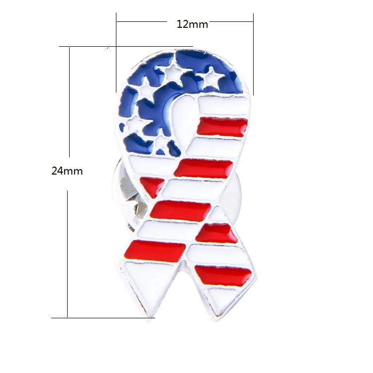 American Flag Pin with Ribbon Shape