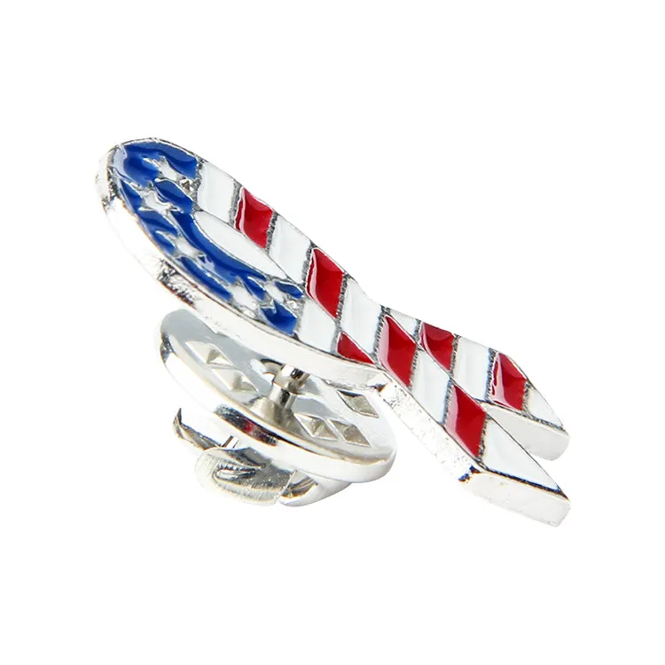 American Flag Pin with Ribbon Shape