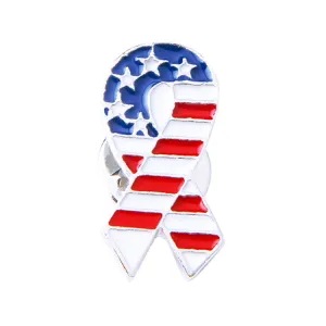 American Flag Pin with Ribbon Shape