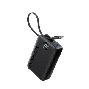 Anker Power Bank (20,000mAh, 22.5W, Built-In USB-C Cable) -Black