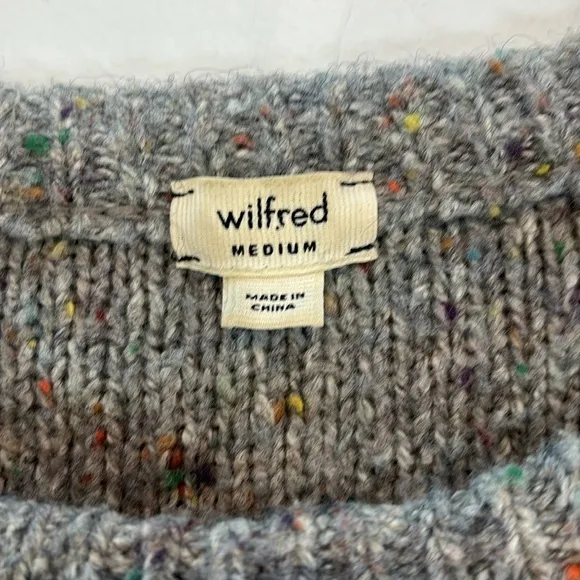 Aritzia Wilfred oversized confetti colour fleck crew neck drop sleeve sweater M