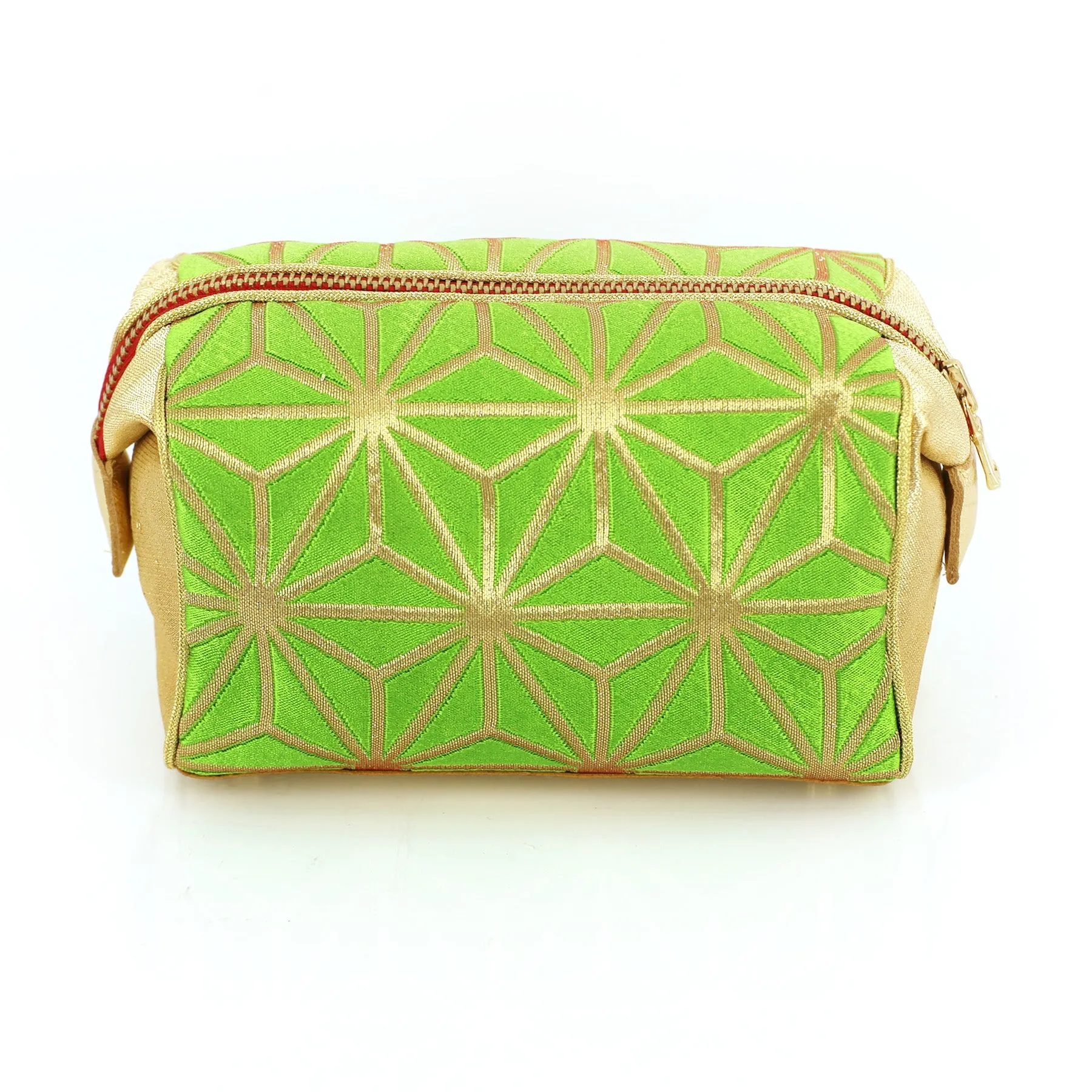 Asanoha Kimono Travel / Make-up Bag | Upcycled Kimono Obi Silk
