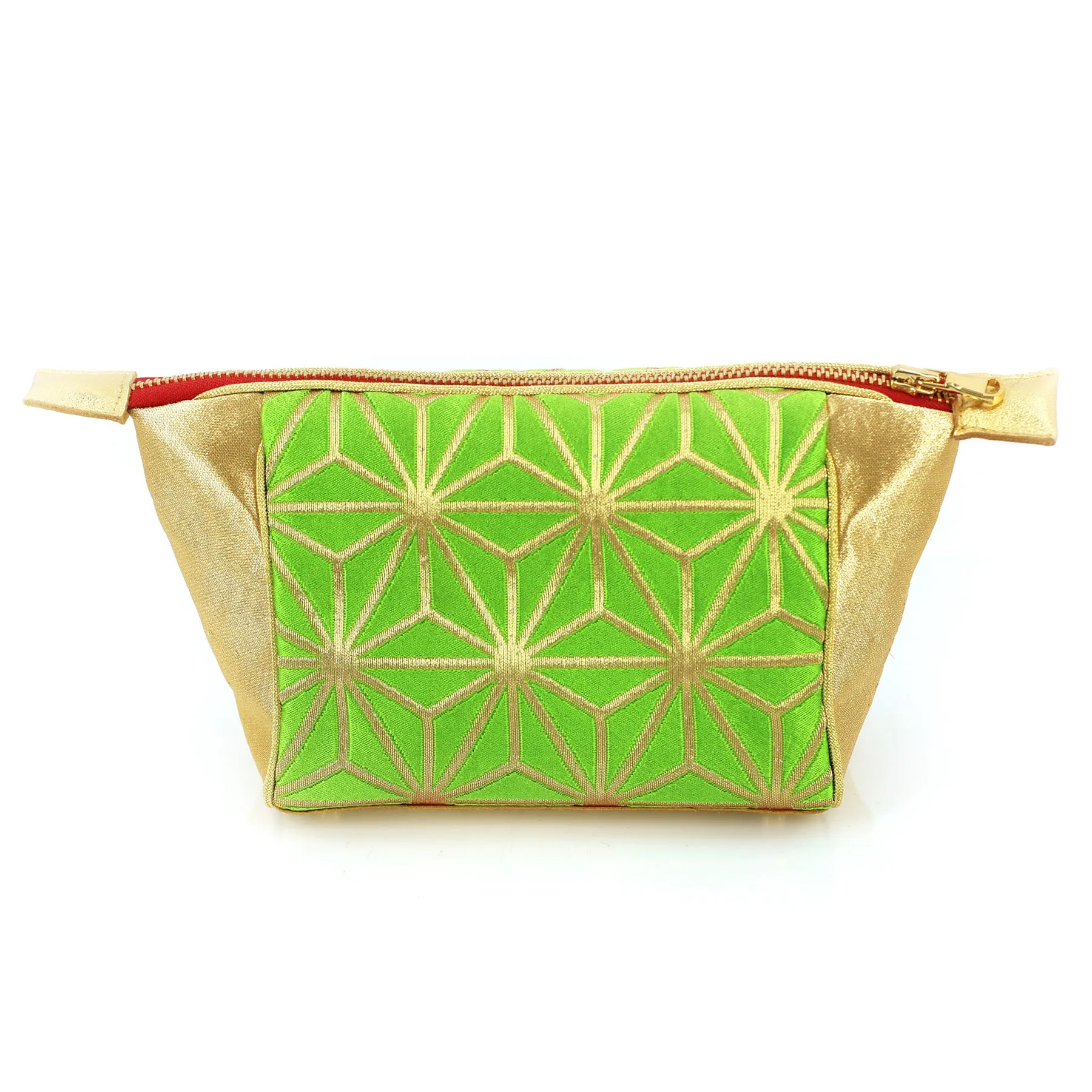 Asanoha Kimono Travel / Make-up Bag | Upcycled Kimono Obi Silk