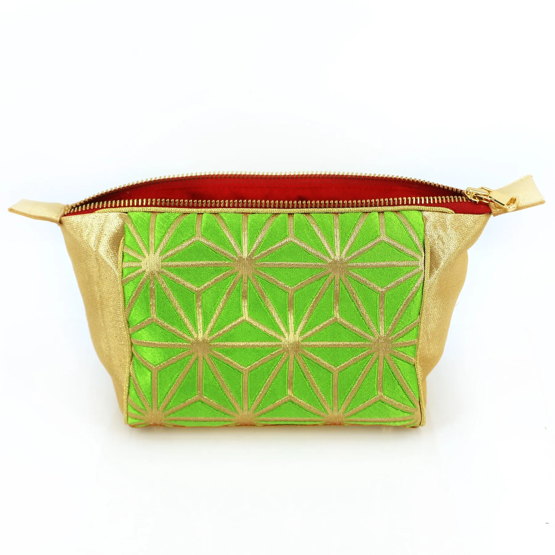 Asanoha Kimono Travel / Make-up Bag | Upcycled Kimono Obi Silk