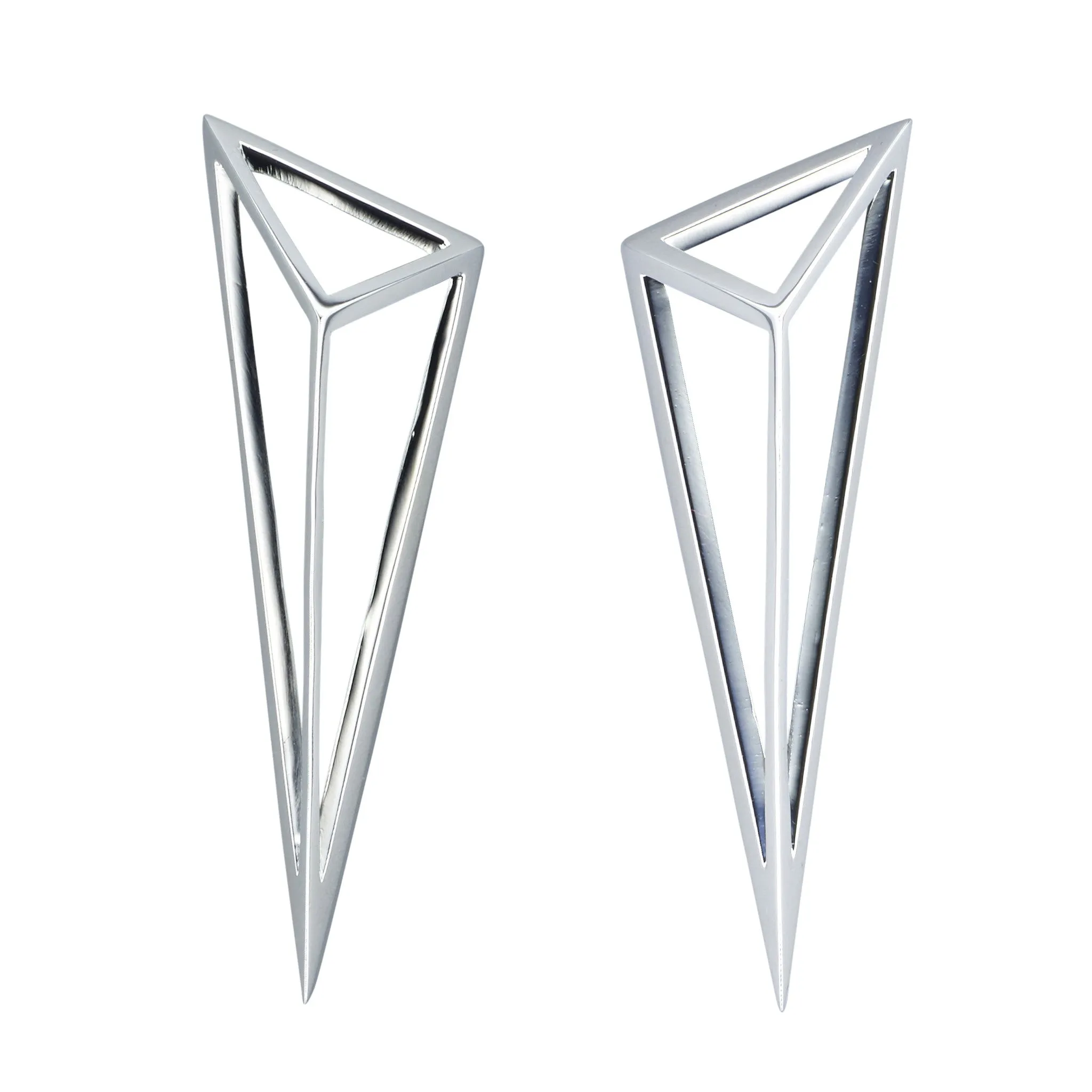 Asymmetric Oversized Pyramid Earrings