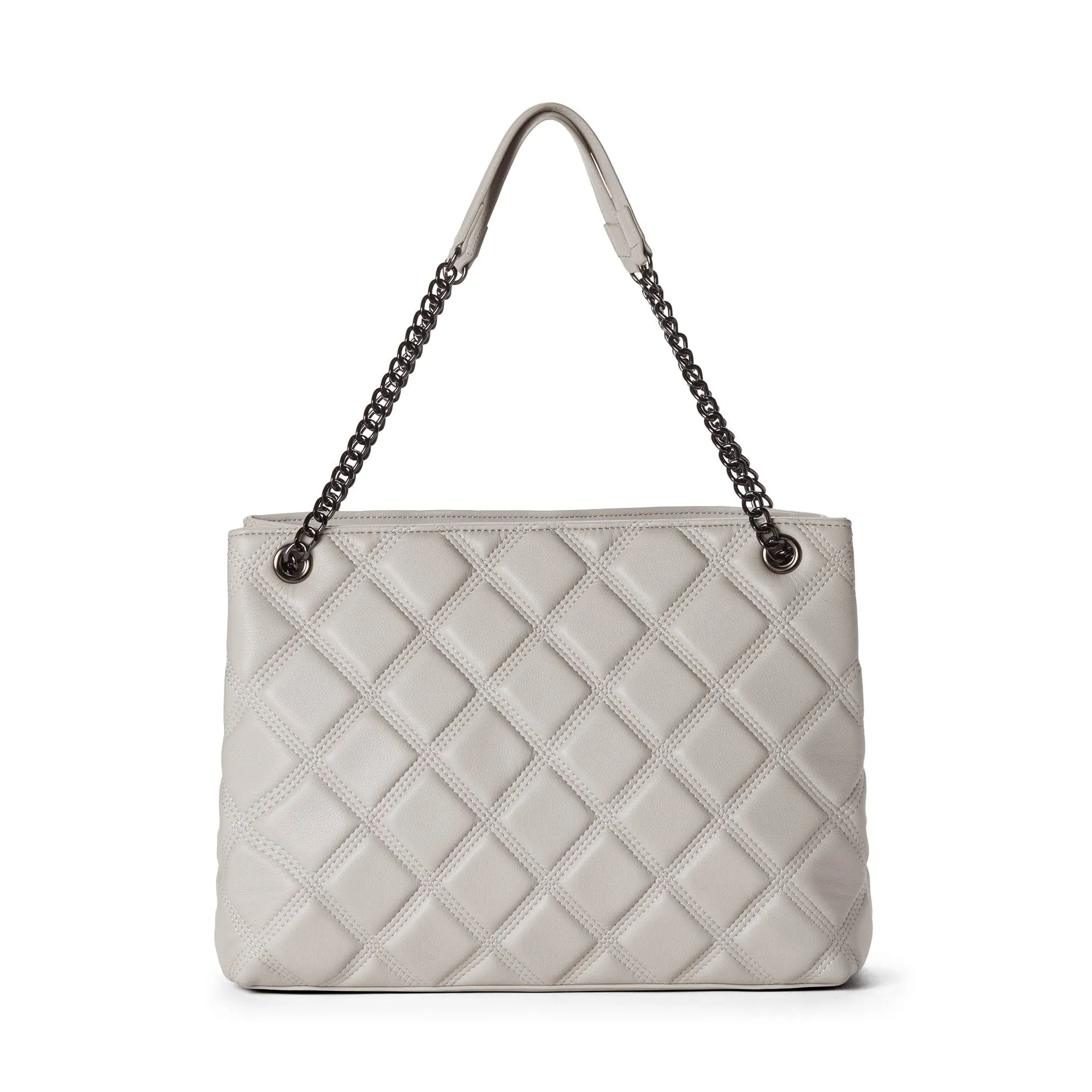 August Vegan Leather Tote Bag | Stone Grey