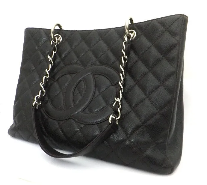 Authentic Chanel Caviar Dark Brown Grand Shopper Tote (GST)