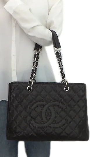 Authentic Chanel Caviar Dark Brown Grand Shopper Tote (GST)