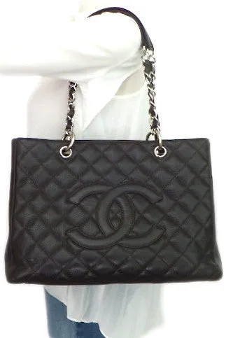 Authentic Chanel Caviar Dark Brown Grand Shopper Tote (GST)