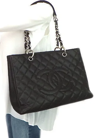 Authentic Chanel Caviar Dark Brown Grand Shopper Tote (GST)