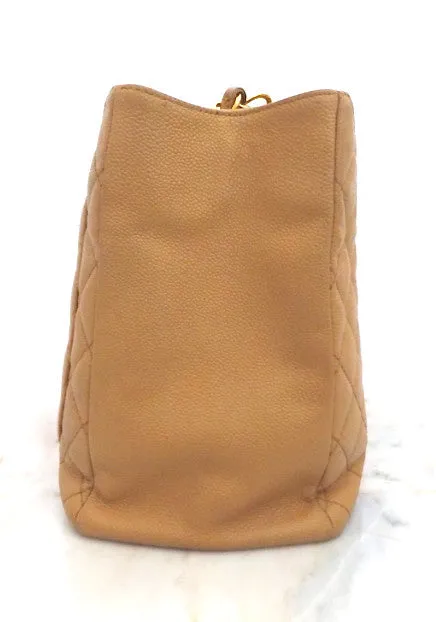 Authentic Chanel Caviar Tan Grand Shopper Tote (GST)