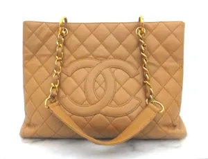 Authentic Chanel Caviar Tan Grand Shopper Tote (GST)