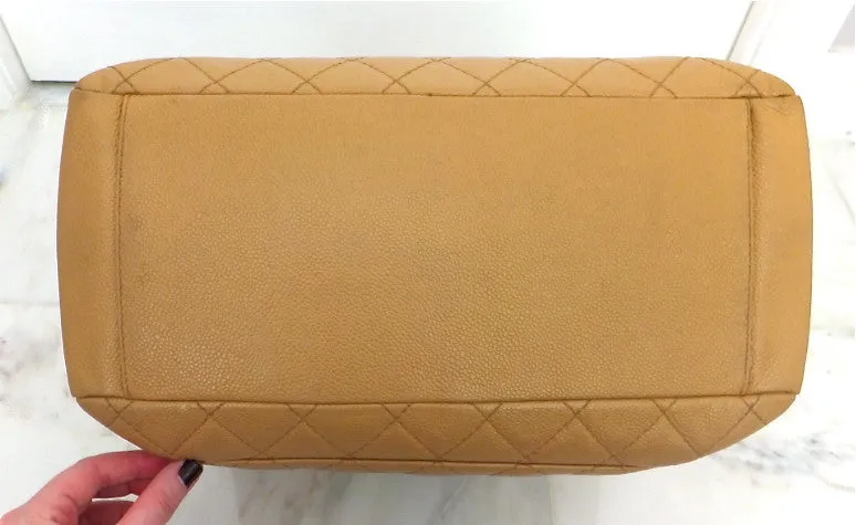 Authentic Chanel Caviar Tan Grand Shopper Tote (GST)