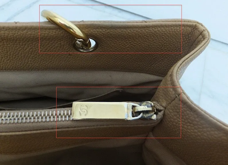Authentic Chanel Caviar Tan Grand Shopper Tote (GST)