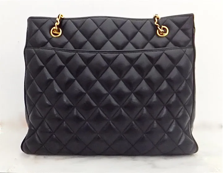 Authentic Chanel Vintage Black Jumbo Tote