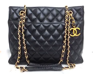 Authentic Chanel Vintage Black Jumbo Tote
