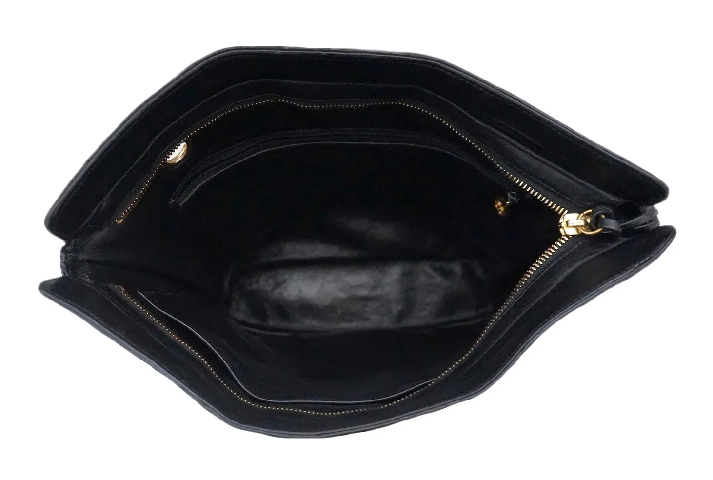 Authentic Chanel Vintage Black Quilted Lambskin Tote