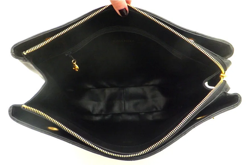 Authentic Chanel Vintage Black Quilted Tote