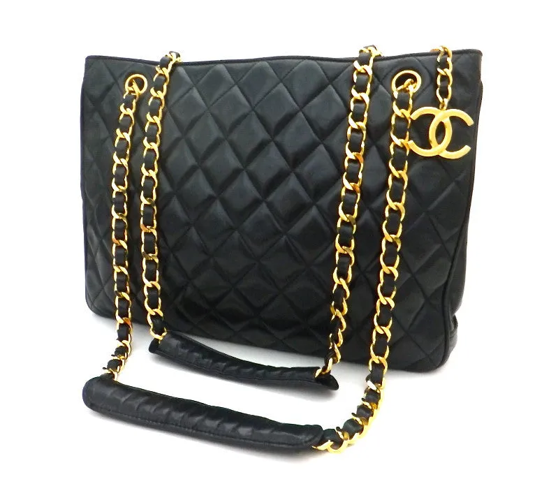 Authentic Chanel Vintage Black Quilted Tote